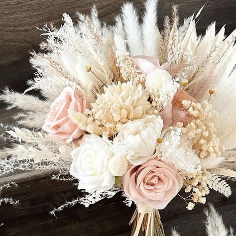 Pampas Outlet  𝐻𝒾 𝐼’𝓂 𝐼𝓇𝑒𝓃𝑒 || Pampas & dried flowers on Instagram: "For Ameri 🌸  Neutrals with blush bouquets 🤍 . . . . . #blushbouquet #blushneutrals #weddingflorals #weddingbouquet #bouquets #weddings #weddingbouquets #weddingbouquetideas #driedflowers #driedbouquet #bohobouquet #pampasbouquet #driedflowers #driedarrangement #blushwedding #yegwedding #bridetobe #wedding2024 #weddingday #bohowedding #bohobride" Blush Bouquet, Boho Bouquet, Dried Bouquet, Pink Wedding Flowers, Wedding 2024, Wedding Florals, Boho Bride, Blush Wedding, Boho Wedding