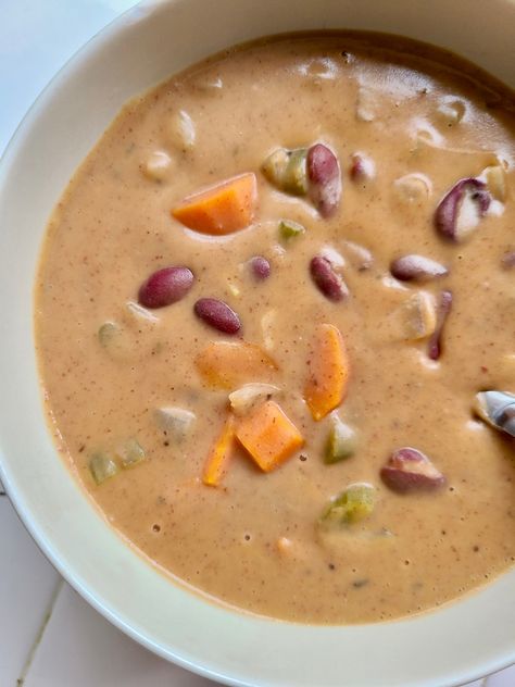 Vegan Bean Soup, Gf Soup, Kidney Bean Soup, Cream Soups, Vegan Bean, Beans Vegetable, Coconut Milk Soup, Bean Soup Recipe, Savory Treats