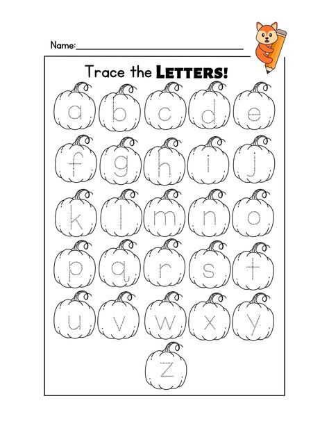 Pumpkin Themed Alphabet Trace For Pre-K Or Kindergarten| Digital Download PDF, JPG Halloween Lesson Plans, Letter Worksheets For Preschool, Alphabet Letter Crafts, Fall Preschool Activities, Uppercase Alphabet, Fall Arts And Crafts, Fall Kindergarten, Abc Activities, Lowercase Alphabet