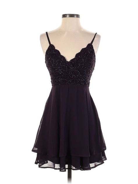 Extraordinary Cocktail Dress Size: 3 Purple Dresses - used. 100% Polyester, Party, Sweetheart, Short, Sleeveless | Extraordinary Cocktail Dress - Party: Purple Dresses - Used - Size 3 Dark Purple Dress Short, Dark Purple Short Dress, Dark Purple Hoco Dress, Dark Purple Homecoming Dress, Purple Hoco Dress, Purple Dress Short, Purple Hoco, Purple Short Dress, Dark Purple Dresses