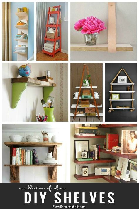 diy shelving ideas from Remodelaholic.com #diy #shelves #organize #storage #buildit Diy Shelving Ideas, Basement Storage Shelves, Love Shelf, Diy Shelving, Diy Bookshelf, Bookshelf Ideas, Faux Fireplace Diy, Homestead Ideas, Shelving Ideas