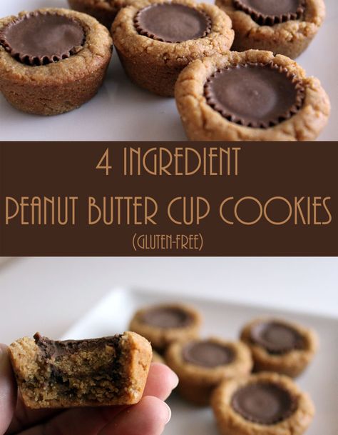 Healthy Peanut Butter Cups, Cup Cookies, Peanut Butter Cup Cookies, Gluten Free Peanut Butter, Chocolate Peanut Butter Cups, Gf Desserts, Peanut Butter Cup, Peanut Butter Cookie Recipe, Reeses Peanut Butter Cups