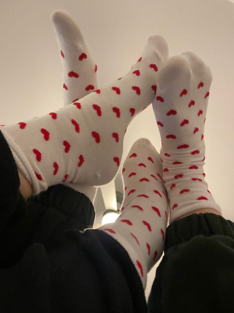 Mela Aesthetic, Bestie Flicks, Couple Socks, Addicted To Love, Matching Socks, Heart Socks, Cute Couples Photography, Girls Socks, Red Shirt