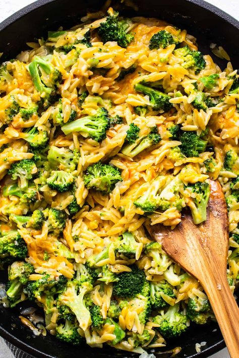 Broccoli Orzo Casserole, Orzo And Broccoli Recipe, Toasted Orzo, Broccoli And Cheese Casserole, Simple Cheese Sauce, Broccoli Cheese Casserole Recipe, Broccoli Cheese Rice, Crockpot Mashed Potatoes, Cheese Casserole Recipes