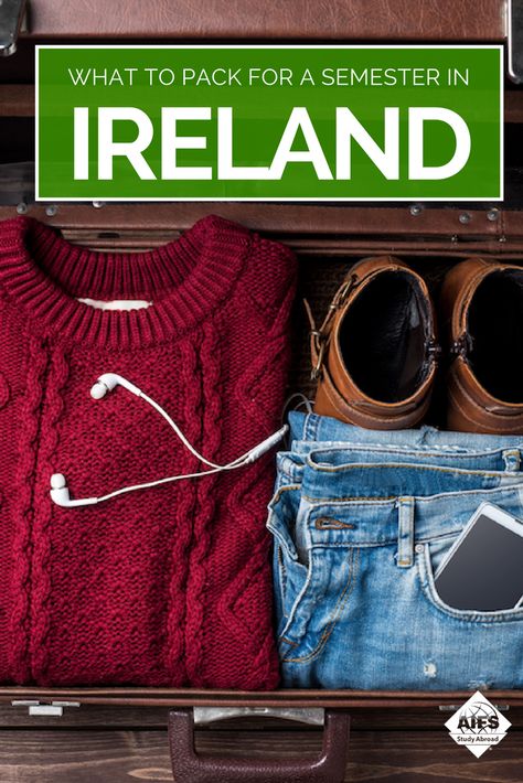 What to Pack for a Semester in Ireland | AIFS Study Abroad Study Abroad Ireland, Study Abroad Packing List, Study Abroad Packing, Abroad Packing List, Study Abroad Travel, Limerick Ireland, Backpacking Europe Packing List, Semester Abroad, Packing For Europe