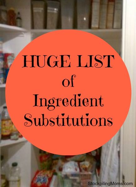 Huge List of Ingredient Substitutions Cooking Whole Chicken, Cooking Pork Chops, Cooking Oatmeal, Cooking Substitutions, Freezer Meal Planning, Food Substitutions, Ingredient Substitutions, Cooking Hacks, Cooking Skills