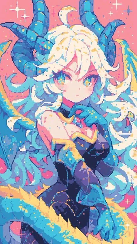 16 By 16 Pixel Art, Pixel Anime Wallpaper, Water Pixel Art, Pixel Character Design, Mythical Fashion, Animated Pixel Art, Detailed Pixel Art, Fantasy Pixel Art, 8 Bit Pixel Art