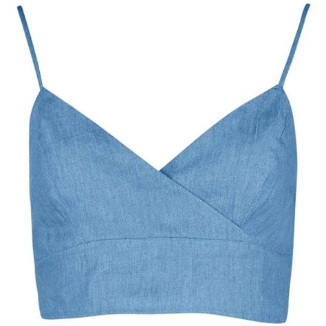 Jessica Cross Front Chambray Denim Crop Top (135 MXN) ❤ liked on Polyvore featuring tops, crop tops, shirts, blue, denim top, shirt top, blue crop top, cropped denim shirt and blue denim shirt Cross Front Top, Chambray Denim Shirt, Denim Tank Top, Bralet Tops, Shirts Crop, Blue Denim Shirt, Denim Crop Top, Bralette Crop Top, Chambray Top