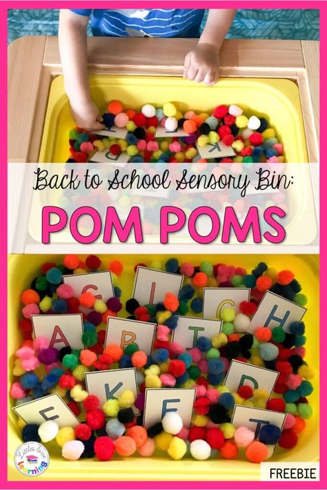 First Day Of School Sensory Bin, School Sensory Bin, Back To School Sensory Bin, Back To School Sensory, Letter Activity, Letter Names, First Day Of School Activities, Early Childhood Classrooms, Letter Activities