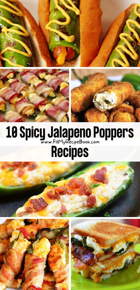 sharing a few jalapeno poppers recipe ideas for you to create for an appetizer or snacks for family or party. Jalapeno Popper Filling Recipe, Stuffed Jalepeno Recipes, Grilled Jalapeno Recipes, Stuffed Jalenpos Peppers, Jalapeno Popper Hot Dog, Jalapeno Popper Ideas, What To Do With Fresh Jalapenos, Jalapeno Peppers Recipes, Jalapeno Recipes Healthy