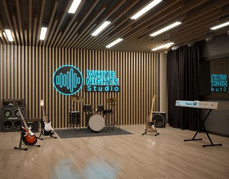 Studio Music Room Design, Music Studio Room Design, Studio Music Room, Studio Room Design, Audiophile Room, Event Space Design, Dance Studio Design, Music Room Design, Home Recording Studio Setup