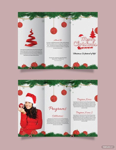 Christmas Brochure Templates Free Christmas Brochure, Brochure Templates Free Download, Pamphlet Template, Christmas Flyer Template, Travel Brochure Template, Free Brochure Template, Invitation Flyer, Holiday Templates, Christmas Flyer