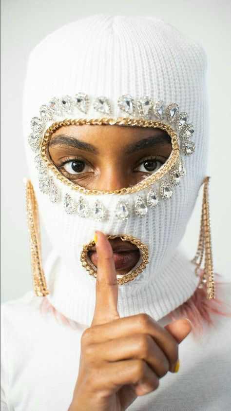 White Ski Mask, Ski Masks, Rose Mask, Gender Fluid Fashion, Festival Gear, Shooting Photo, Ski Mask, Gorgeous Glass, The Mask