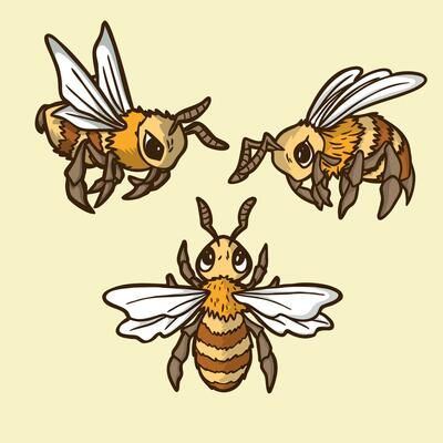 ilustración de dibujos animados de abejas lindas 13536648 Vector en Vecteezy Collage, Pins