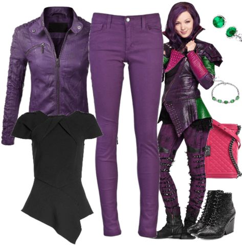 Mal Costumes From Descendants, Descendants Costume Ideas, The Descendants Costume, Mal Outfits Descendants Diy, Mal Descendants Outfit Ideas, Descendants Musical Costumes, Diy Mal Costume Descendants, Descendants Costumes Diy, Mal Descendants Outfit