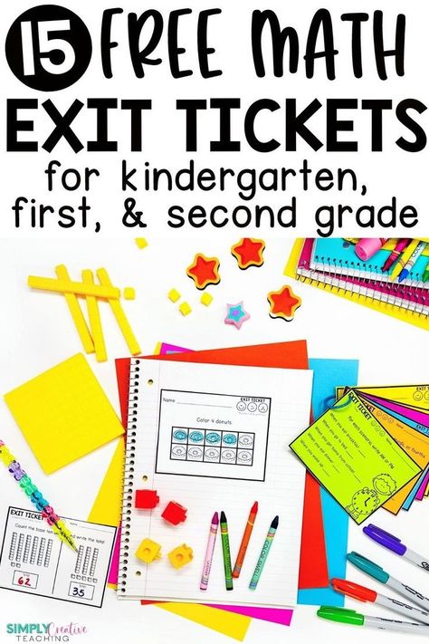 Learn why you should use math exit tickets in your kindergarten, first grade, or 2nd grade classroom! Learn 8 reasons why math exit tickets are a game changer for math instruction. These quick checks are a great way to implement formative assessment in an easy way. Use the data, including the student self-assessment piece, to adjust targeted guided math groups for math centers and instruction. As a bonus, get FREE exit tickets and implementation ideas to use in your classroom! Read more here! Math Exit Tickets, Math Centres, Student Self Assessment, Guided Math Groups, Ticket Style, Teaching Second Grade, Math Assessment, Math Groups, Math Instruction