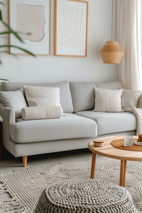 How to Design a Chic Living Room Around a Grey Sofa: 45+ Ideas! Light Grey Sofa Living Room, Sofa Styling Ideas, Grey Sofa Styling, Grey Sofa Living Room Ideas, Gray Sofa Styling, Sofa Living Room Ideas, Austin Apartment, Light Gray Sofas, Grey Sofa Living Room