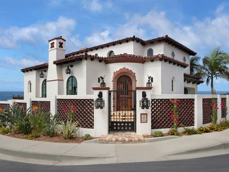 House Of Dreams, Santa Barbara Style, Modern Gate, Stucco Homes, Phoenix Homes, Mediterranean Style Homes, Spanish Style Home, Casas Coloniales, Spanish Style Homes