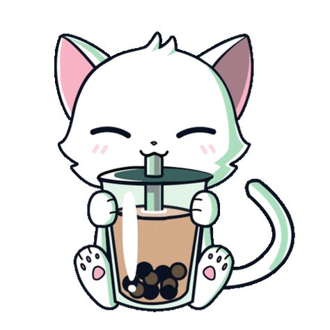 Happy Cat, Gif, Coffee