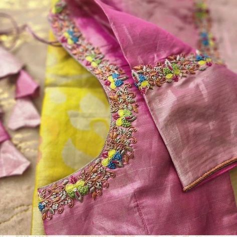 Elevate your wardrobe with our stunning Designer Zardosi Maggam Work Blouses! ✨ - Fabric : Half pattu/Raw Silk - Dispatch: 4 days - Price. : 2800unstitched - - :3350stiched With customizable colors and sizes, each blouse is crafted to perfection, just for you! Don’t miss out—transform your outfit with a touch of tradition and elegance. Get yours now and stand out in any crowd! 🌸 Blue Blouse Designs, Blouse Works, Pattu Saree Blouse Designs, Half Sarees, Latest Model Blouse Designs, Traditional Blouse Designs, Fashionable Saree Blouse Designs, Maggam Works, Cutwork Blouse Designs