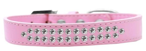 Mirage Pet Products Two Row Clear Crystal Light Pink Dog Collar >>> Read more at the image link. (This is an affiliate link and I receive a commission for the sales) #PetDogs Crystal Dog, Pet Fashion, Pink Dog, Purple Crystals, Red Crystals, Leather Collar, Pet Products, Green Crystals, Dog Puppy