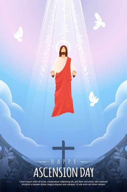 Ascension Day Of Jesus Christ, Happy Ascension Day, Ascension Thursday, Jesus Ascension, Nyepi Day, Jesus 2024, Arrow Silhouette, Story Bible, Ascension Of Jesus