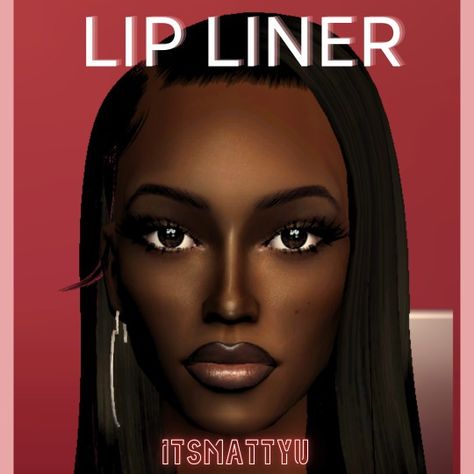 i created this lip liner for the sims 2 cause we didn't have any!! here is how it works with a black lipstick and gloss, because it is layerable with lipsticks!! :    here is how it looks alone:    and h… Sims 2 Makeup, Makeup Cc, Black Lipstick, The Sims 2, Sims Hair, Sims Mods, Maxis Match, Sims 2, Sims Cc