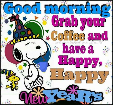 Snoopy Happy New Year, Snoopy New Year, New Year Coffee, Charlie Brown Quotes, Good Morning Snoopy, Happy New Year Pictures, New Year Resolution, Happy New Year 2016, Snoopy Funny