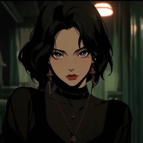 Short Black Hair Character Design Female, Short Hair Female Character Design, Badass Anime Female, Short Black Hair Pfp, Short Hair Anime Female, Feed Pictures, Short Dark Hair, Aesthetic Feed, Anime Black Hair