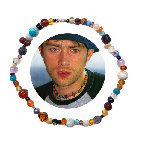 Damon Albarn Necklace, Britpop Fashion, Blur Band, Handmade Jewelry Business, Weird Jewelry, Damon Albarn, Homemade Jewelry, Gorillaz, Jewelry Business