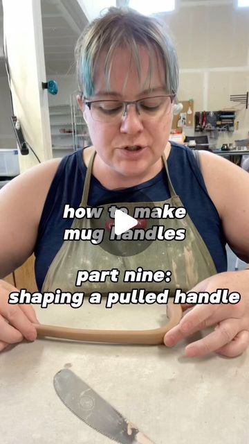 Bozeman Community Kiln on Instagram: "Part 9 of how to make mug handles! In this part, Ashleah teaches you how to make your mug handle more decorative than a standard pulled handle.  What is your favorite kind of handle? We love making these stein style mugs!  #handlepulling #handmademug #ceramics #pottery #stoneware" Making Mug Handles Pottery, Pulled Handles Pottery, Pottery Handles How To, Pulling Handles Pottery, Pottery Handles Ideas, Mug Handles Pottery, Clay Handles, Mug Handles, Pottery Handles