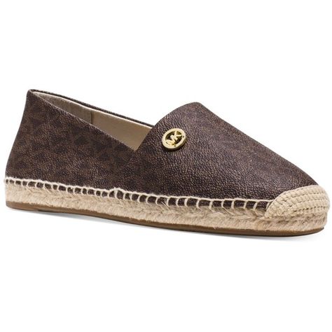 Michael Kors Slip On, Brown Espadrilles, Striped Espadrilles, Blue Espadrilles, Michael Kors Wedges, Michael Kors Sandals, Brown Logo, Espadrille Flats, Espadrilles Style