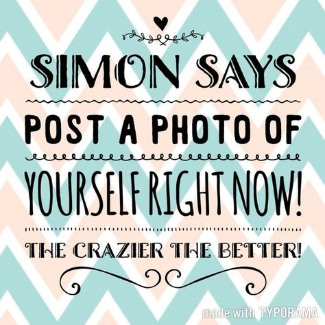 Simon Says, "Post a Photo of Yourself RIGHT NOW! The Crazier the Better!" - Scentsy Facebook Online Party in you PJs - Let's Par-tay! Message my page now! www.fb.me/KindleMyHeartByCora Avon Interactive Posts, Consultant Games, Direct Sales Games, Avon Facebook, Simon Says Game, Marine Parents, Facebook Party Games, Facebook Group Games, Scentsy Facebook Party