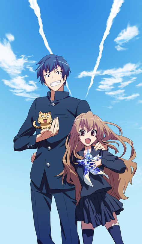 Toradora Two Anime Characters, I Love Anime, Fanarts Anime, Art Anime, Awesome Anime, Anime Cosplay, Light Novel, Anime Kawaii, Cute Anime Couples