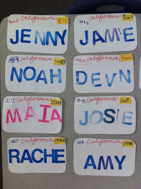 Transportation week-License plates- kids wrote the month and year they were born for "registration tags" and then stamped their names Transportation Social Studies Preschool, Signs For Preschool Classroom, Street Sign Activities For Preschool, Transportation Loose Parts, Preschool Crafts Transportation, Gym Daycare Ideas, Transportation Pre K Activities, Traffic Sign Activities For Preschoolers, Science Transportation Activities