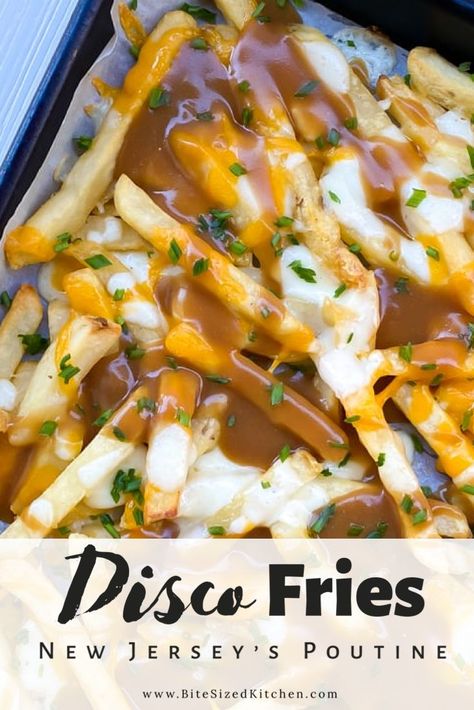 6 reviews · 35 minutes · Serves 5 · Easy disco gravy fries made without cheese curds and with mozzarella cheese! This recipe includes a simple homemade brown gravy sauce! Smothered French Fries, Appetizer Potatoes, Potato Dinners, Casserole Potatoes, Disco Fries, Potato Appetizer, Cheese Fries Recipe, Oven Roasted Eggplant, Gravy Fries