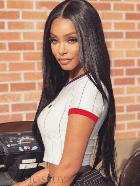 Natural Straight Human Hair Bundles 3PCS Lot 8-30 Inch Remy Hair Extension African American Wigs, Pinterest Hair, Long Black Hair, Long Straight Hair, Straight Human Hair, Long Wigs, Brazilian Human Hair, Wigs For Black Women, Black Girls Hairstyles