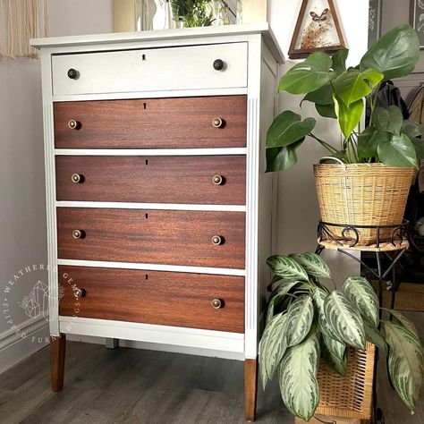 5 Drawer Tall Dresser Makeover, Tall Dresser Refurbish, Upcycled Tallboy, Tall Dresser Makeover, Upcycled Drawers, Flipped Furniture, Flip Furniture, Dresser Makeovers, Tallboy Dresser