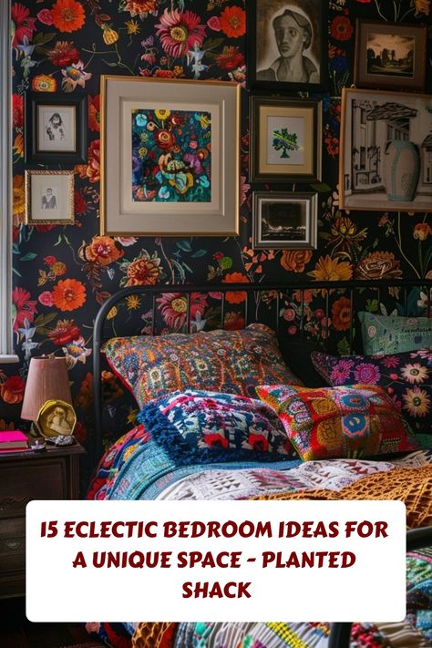 Creating a unique bedroom space that reflects your personality can transform your home into a sanctuary of creativity and comfort. Eclectic designs offer a Bold Color Bedroom, Eclectic Bedroom Ideas, Oversized Pendant Light, Old Bed Frames, Bold Bedroom, Color Bedroom, Unique Bedroom, Eclectic Bedroom, Bold Wallpaper