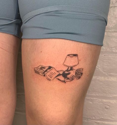 Nice Try on Instagram: “made by our newest resident @sydneyhunterart !!!” Clothes Line Tattoo, Dinner Tattoo, Still Life Tattoo, Lamp Tattoo, Poke Tattoo, Jewelry Tattoo, Baby Tattoos, Black Ink Tattoos, November 2