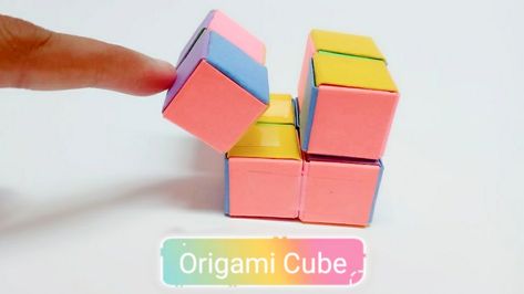 Origami Infinity Cube, Origami Cube, Infinity Cube, How To Make Origami, Glue Tape, Paper Diy, Diy Origami, Instagram Link, Art N Craft