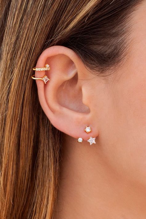 Buy Ear Jacket Earrings With Star-shaped Zircons Online in India - Etsy Silver Ear Cuff Earrings, Jacket Earrings, Ear Jacket Earring, Earring Jackets, Silver Ear Cuff, Helix Earrings, Ear Cuff Earings, Minimalist Gifts, Ear Jacket