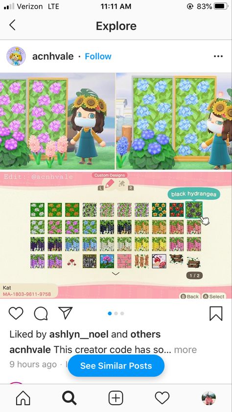 Acnh Purple, Purple Cottagecore, Black Hydrangea, Pink Island, Acnh Cottagecore, Animal Crossing Guide, Path Design, Flower Panels, Hydrangea Purple