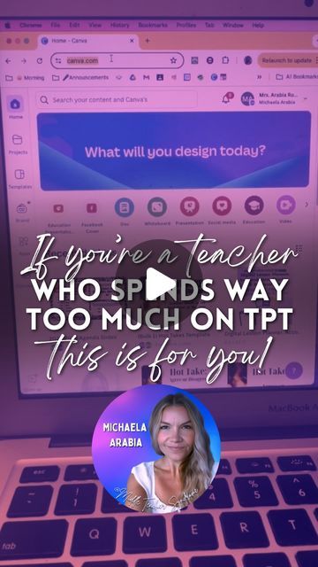 Michaela Arabia  | Teacher, AI Enthusiast, Curriculum Creator | Ready to break up with TPT? It’s time to let CANVA into your life! 🎨✨ this Canva hack for teachers is a game-changer, offering free and... | Instagram Canva For Teachers, Digital Tools, Classroom Technology, Canva Design, Canvas Projects, Teacher Hacks, Teacher Life, Work On Yourself, Lesson Plans