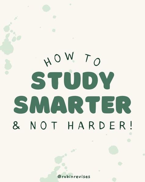 robin | productivity advice & student tips on Instagram: "do you study smart or hard?! hi! today i will be sharing some tips with you on how to study smarter, instead of harder! there are some tips & tricks that can help you achieve better results without spending more time or effort on your work than you already do! let's go! :) 🌱1: active recall instead of passive studying when you actively stimulate your brain to remember the info you are studying, instead of simply reading it or watching a How To Study Smarter Not Harder, Stimulate Your Brain, Active Recall, Student Tips, Student Problems, How To Study, Productive Habits, Smarter Not Harder, Study Smarter