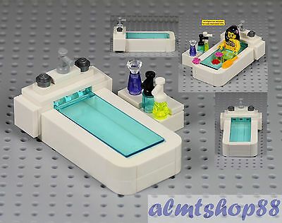 W/ Shampoo, Soap Bottle & Flask. 100% Original LEGO Parts. Item Condition. Lego Bathtub, Mallory Grace, Custom Lego Sets, Easy Lego Creations, Minecraft Lego, Lego House Ideas, David Cook, Instructions Lego, Lego Furniture