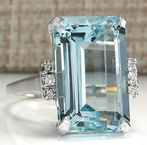 Amazon.com: Zhiwen Vintage Fashion Women 925 Silver Aquamarine Gemstone Ring Engagement Wedding Jewelry Size 5-11 (6#) : Arts, Crafts & Sewing Wedding Stone, Ring Man, Vintage Silver Rings, Topaz Engagement Ring, Rings Jewelry Fashion, Party Rings, Aquamarine Rings, Men's Jewelry Rings, Hand Jewelry