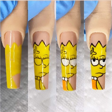 Nail Art Designs Short, Cartoon Nail Designs, Short Nails Ideas, Inspiration Nails, Fake Nails Designs, Cow Nails, Art Pretty, Nail Drawing, Diy Acrylic Nails