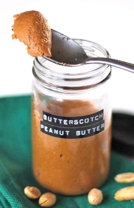 This Healthy Homemade Butterscotch Peanut Butter Spread is way more flavorful than regular peanut butter, yet low sugar, gluten free, dairy free, and vegan. Butterscotch Peanut Butter, Homemade Butterscotch, Peanut Butter Spread, Dairy Free Recipes Dessert, Vegan Dip, Butter Spread, Spread Recipes, Dairy Free Dessert, Foods Recipes