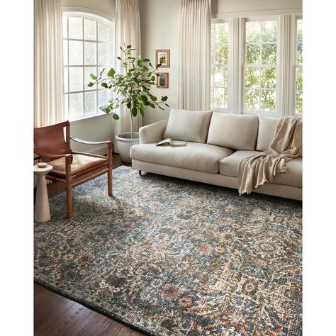 LOLOI II Saban Blue/Sand 2 ft. 7 in. x 4 ft. Traditional Polypropylene Pile Area Rug-SABASAB-04BBSA2740 - The Home Depot Types Of Design Styles, Alexander Home, Muted Color Palette, Inspire Me Home Decor, Artisan Rugs, Loloi Rugs, Rug Direct, Design Living Room, Soft Rug